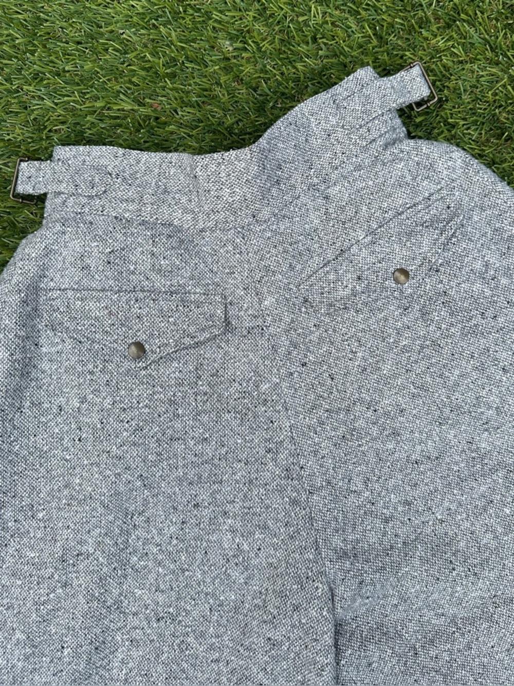 Vintage French “Creation Beauharnais Modèle” Grey Wool Culottes- 25” Waist - Picture 6 of 10